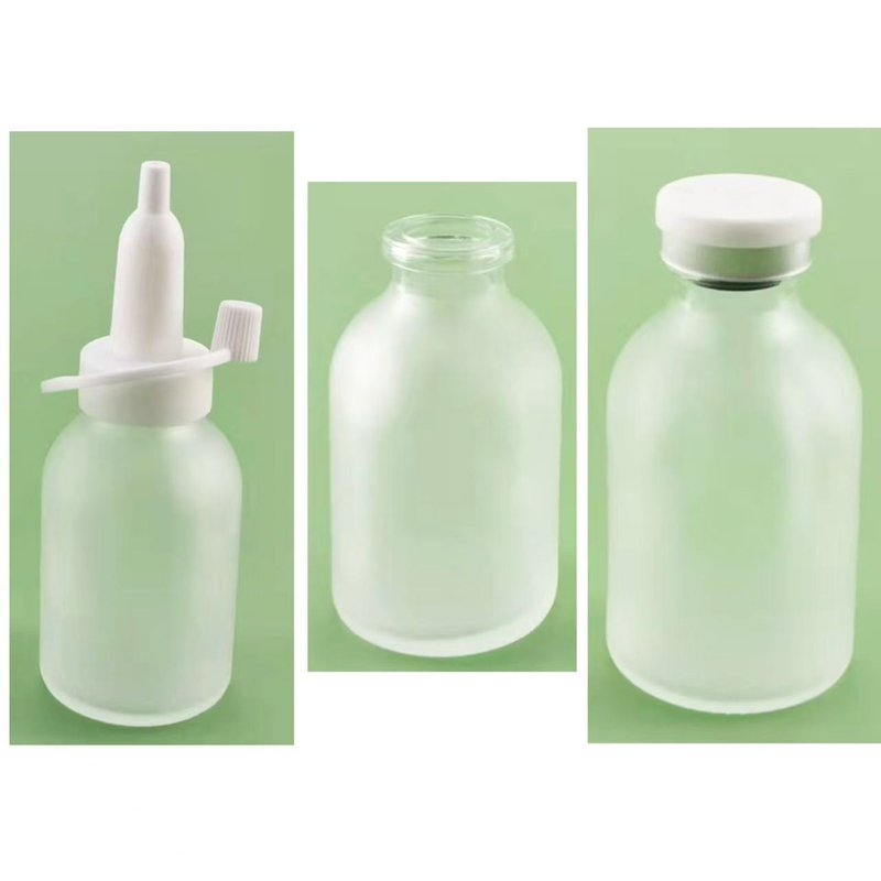 30 30ml Serum-Type Glass Vials - Transparent Snap-Cap, Frosted Molded Body