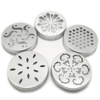 11 Customized 68*13mm Threaded Aluminum Caps, Hollow Pattern Aromatherapy Bottle Caps