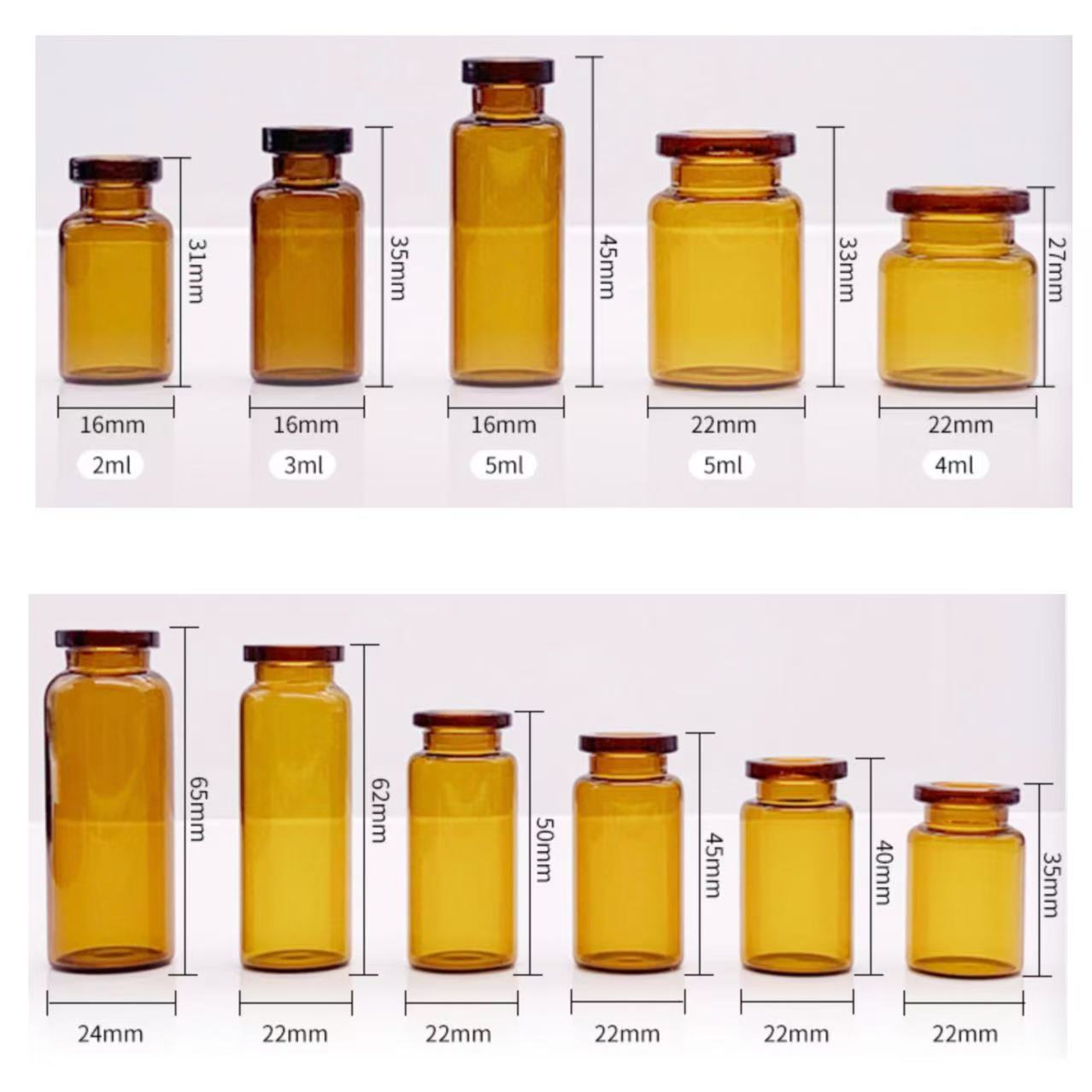 33 Premium Electroplated Glass Vials | Medical-Grade Serum Bottles & Freeze-Dried Powder Packaging (2ml-15ml) 