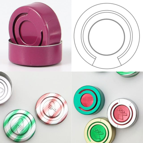 40 Colored Striped 20mm Tear Off Aluminum Crimp Cap