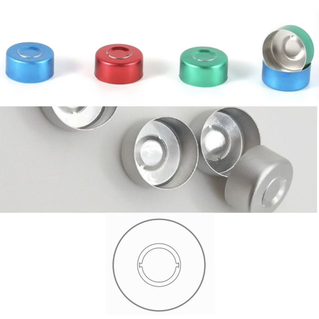 55 13mm Aluminum Crimp Cap Medical Cosmetics Food